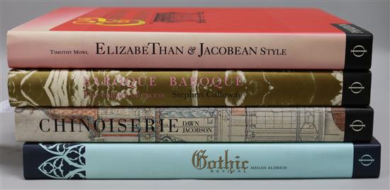 Chinoiserie by Dawn Jacobson, Gothic Revival by Megan Aldrich, Elizabethan Jacobean Style by Timothy Mowl,